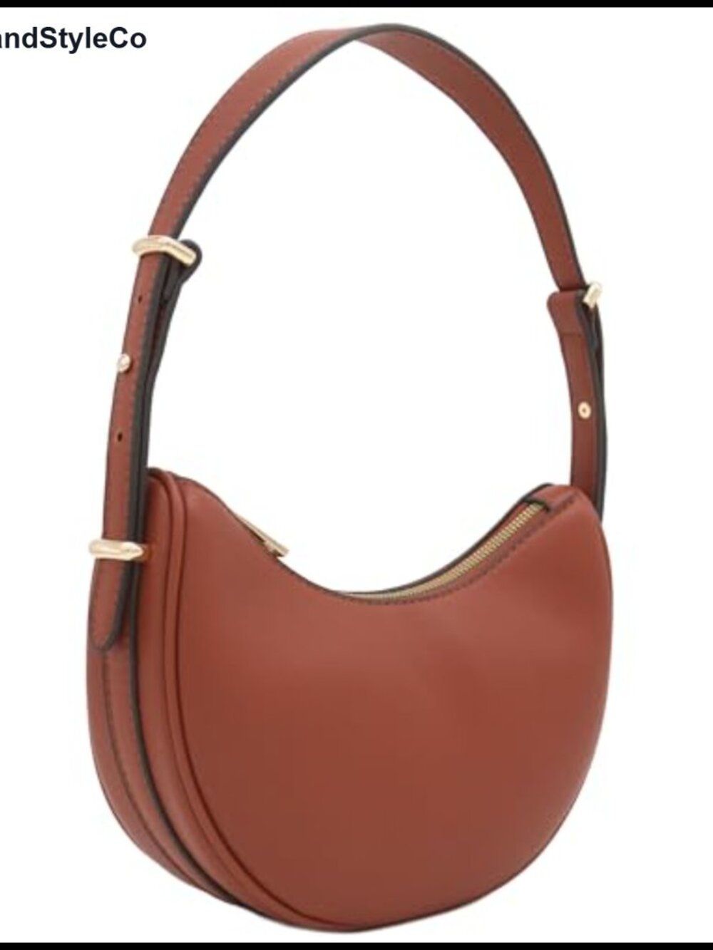 Small Crescent Faux Leather Underarm Shoulder Bag Adjustable Strap